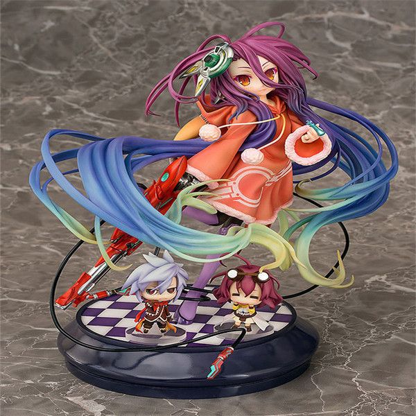 Huby NO GAME NO LIFE Zero GAME LIFE Figure giocattolo d'azione bianche di 3 generazioni Figurine da collezione di figure anime