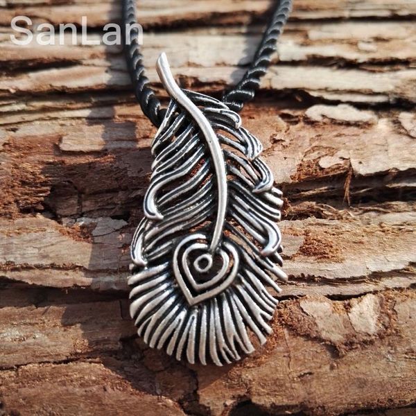 

chains 12pcs retro slavic fire-bird's feather pendant firebird phoenix necklace jewelry, Silver
