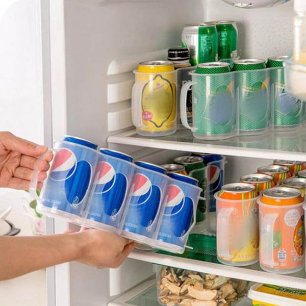 

storage bottles & jars 1 pcs 4 holes beer soda drink can fridge bottle holder refrigeration kitchen box organizer