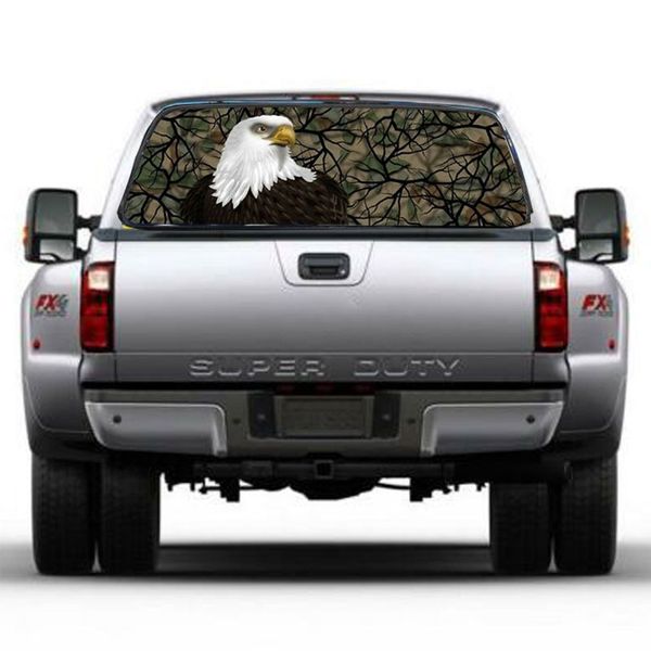 

1pc camo savage eagel rear window graphic decal truck suv vans ver (car stickers