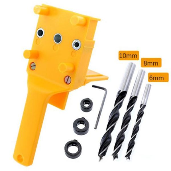 

professional hand tool sets doweling jig 6/8/10mm handheld pocket hole set woodworking wood dowel self-centering puncher drill guide locator