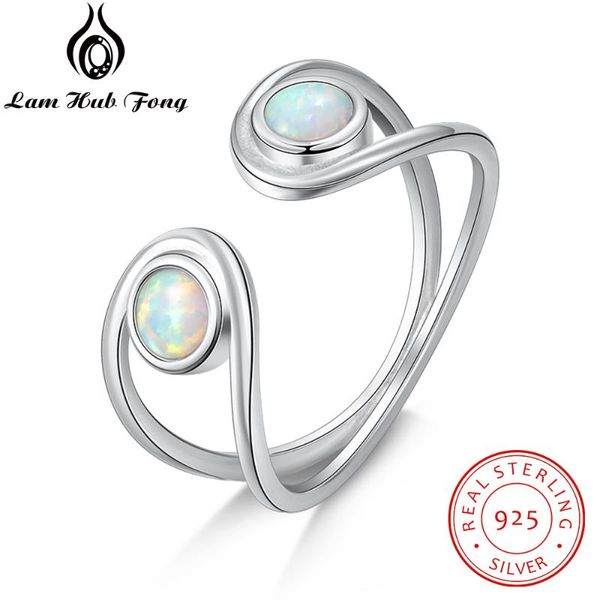 

cluster rings women 925 sterling silver ring white opal stone double layer open hollow twisted female finger jewelry, Golden;silver