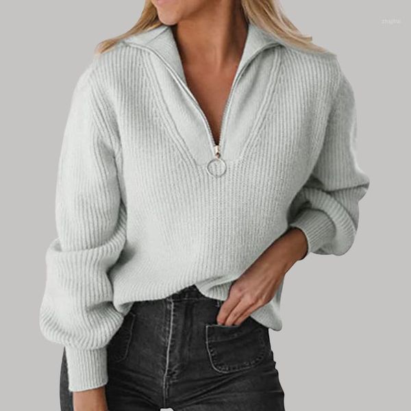 

women's sweaters women fall sweater pullover v neck oversized winter long sleeve with half zip and pullovers korean #8, White;black
