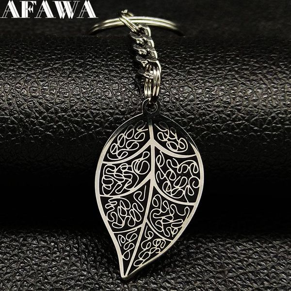 

keychains 2021 fashion stainless steel car keychain for women amigas letter black keyring jewelry keys accesorias k7766b, Silver