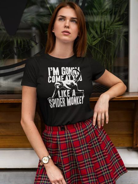 

talladega nights spider monkey women's black t-shirt new sizes s-2xl, White;black