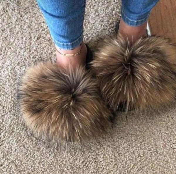 

fur slippers women home fluffy sliders comfort with feathers furry summer flats sweet ladies shoes size 45, Black