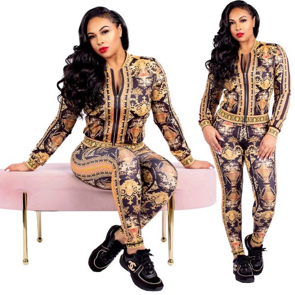 

2021 new fashion digital print sportswear in autumn of 2019, White