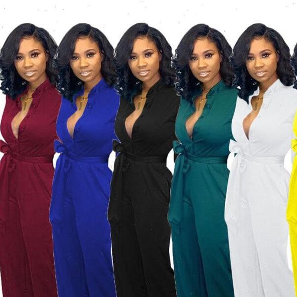 

autumn winter v neck womens jumpsuits full sleeve sashes club party romper playsuit overalls bodycon glld8602, Black;white