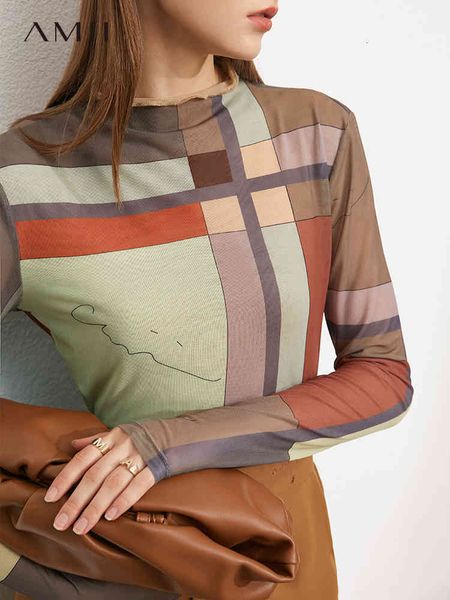 

women's knits & tees camiseta feminina minimalista verÃ£o, estampa fashion de retalhos, casual, meta gola alta, roupas malha, femininos, White