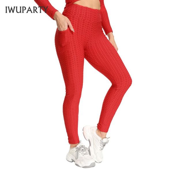 

pocket scrunch jacquard yoga pants high waist gym leggings sport fitness women workout runnging push up tights outfits, White;red