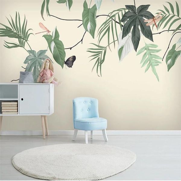 

wallpapers large 3d wallpaper mural custom nordic hand painted tropical rain forest plant leaves bedroom background