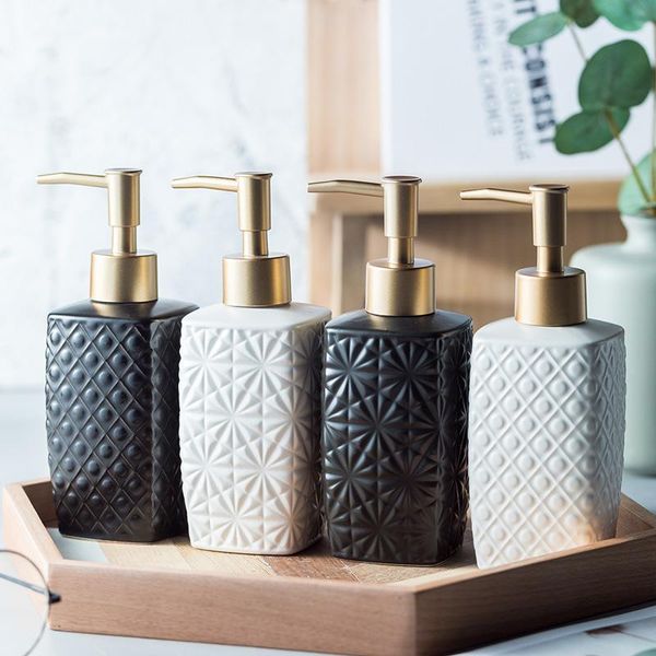 

liquid soap dispenser 310ml empty hand sanitizer bottles ceramics bathroom shampoo conditioner holder accessories