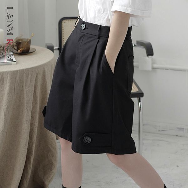 

women's wide-leg black shorts high waist loose style female fashion trend summer arrivals 2e1876 210507, White;black