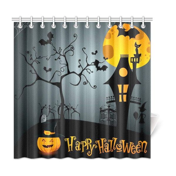 

xiucoo cute halloween pumpkinhome bath decor polyester fabric shower curtain bathroom sets 72 x 72 inches