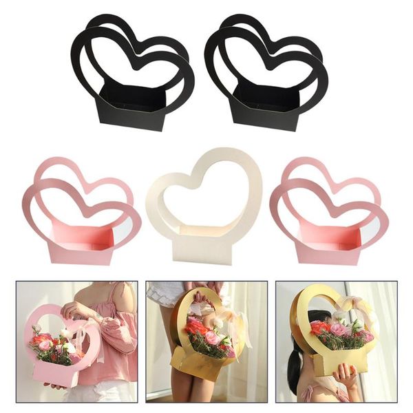 

pcs kraft paper storage boxes cases heart-shaped wrapping gift wrap