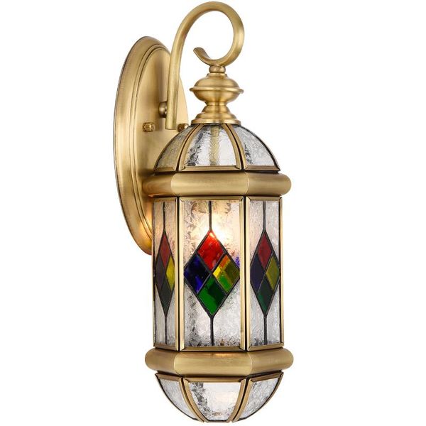 

wall lamp outdoor brass american design glass sconce d20cm h44cm e27 material lighting brackets lights