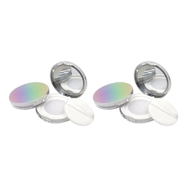 

storage bottles & jars 2pcs empty loose powder sub-packing box stretch net flip-lid