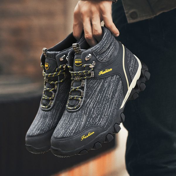 

mens casual shoes new outdoor waterproof non-slip large fashion autumn and winter high sports shoes warm lace mens shoes