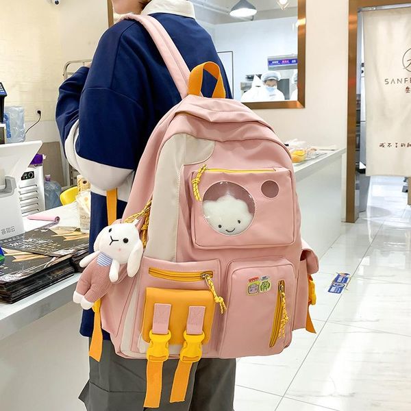 

fashion cute schoolbag kawaii personality outdoor pink backpack for girls casual travel women school bags