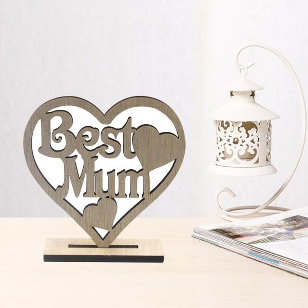 

happy mothers day gift mum mummy wooden heart plaque tanding love party favor