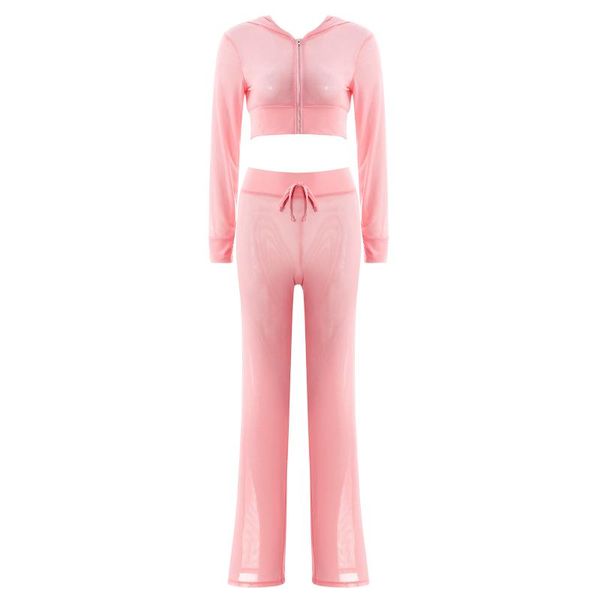 

one-piece suits women summer mesh see through swimwear swimsuit bikini cover up hoodie crop and pants set female beach party outfi