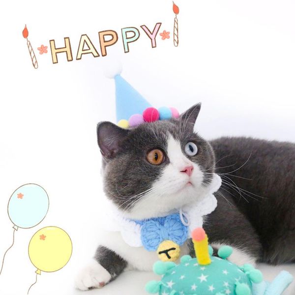 

cat costumes pet hat cute dog christmas birthday adjustable color ball puppy holiday clothing headwear jewelry