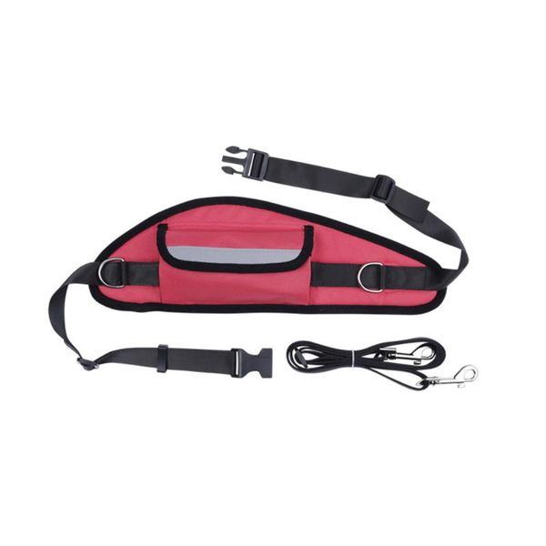 

portable pet dog puppy waist bag pack with safety leash lead strap for walking (red) car seat covers