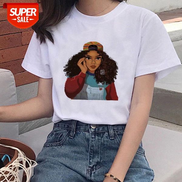 

africa girl melanin black gril print tshirt women plus size #kr7l, White
