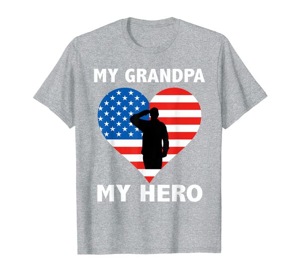 

patriotic my grandpa my hero veterans memorial day t-shirt, White;black