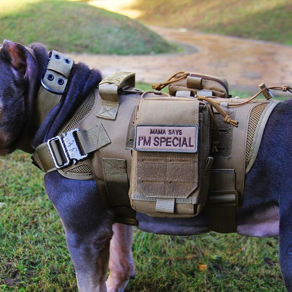 

dog apparel training hunting vest molle nylon waterproof military tactical adjustable harness with handle