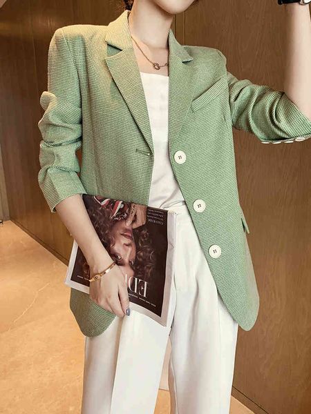 

women blazers spring jackets slim female chess ladies blazer outwear street, White;black