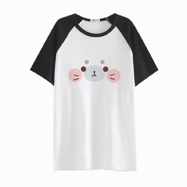 

men's t-shirts high-q seals hibo t-shirt t shirt tee breathable cartoon milk silk loose lovers harajuku tees, White;black