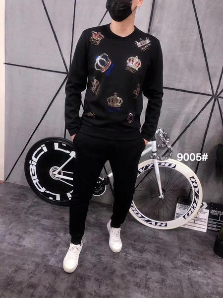 

men's hoodies & sweatshirts men sweatershirts diamond 2021 autumn casual sweater the neck male sweatershirt, Black