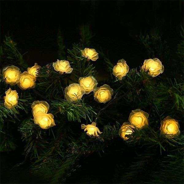 

strings 20/50/100led rose solar led light outdoor fairy garland festoon string christmas decor for garden lights