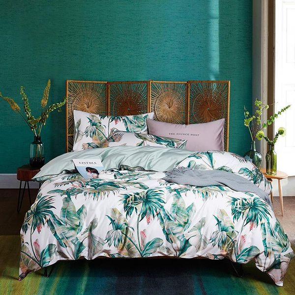 

bedding sets luxury european style pastoral floral leaves duvet cover set egyptian cotton bed linens  fitted sheet
