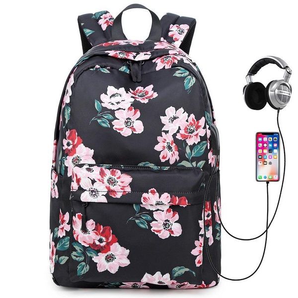 

teens school backpack set girls women bags lightweight waterproof nylon travel floral kids bookbags casual daypack