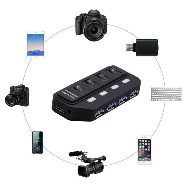 

hubs usb 3 hub 3.0 4 / 7 ports with power charging and switch multiple splitter porta panel usb3.0 usb-hub