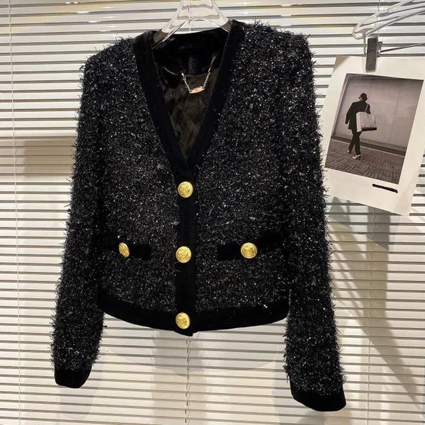 

women's jackets fashion designer 2021 autumn winter jacket women black single breasted office lady with thick coat, Black;brown