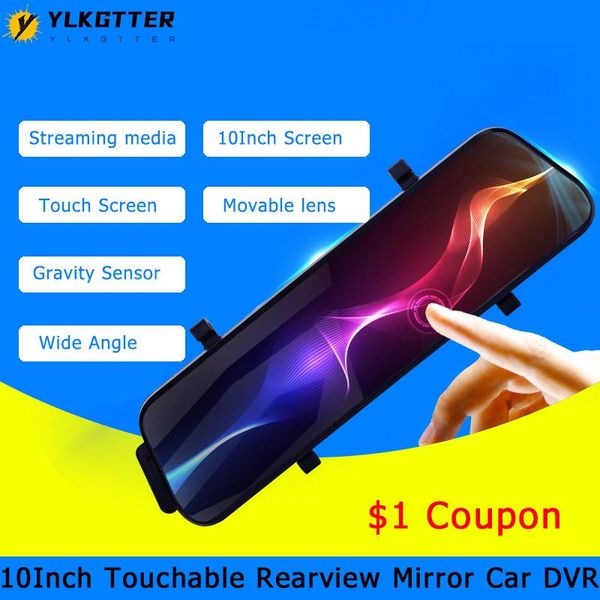 

inch hd/2k full screen streaming dash cam rearview mirror car dvr touchable voice control huawei cpu dvrs