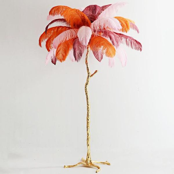 

creative nordic modern luxury tree branch feather floor lamp high-grade stand light lamps for living room drop