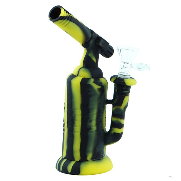 Wasserglas-Shisha-Räucherset, Öl-Rig, Bong, Pfeife, Tabak-Bubbler, Dab-Rigs in Form einer Feuerpistole