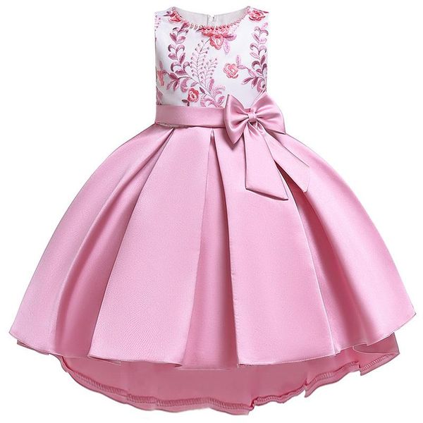 

girl's dresses kids for girl satin embroidery toddler elegant party gown wedding dress princess tuxedo costume, Red;yellow