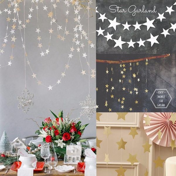 

4m wall hanging paper star garlands baby shower wedding party bunting decoration birthday banner children room decor 9zsh283 decorative flow