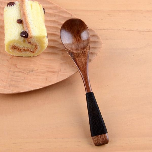 

binding thread children non toxic wooden dessert japanese style kitchen tool sugar cake solid coffee spoon forks