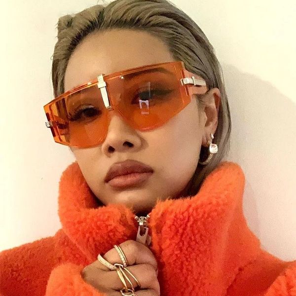 

sunglasses 2021 personality big frame steampunk driving sunscreen, White;black