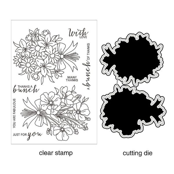 

painting supplies azsg bouquet cutting dies clear stamps for diy scrapbooking/card making/ decorative silicone stamp crafts