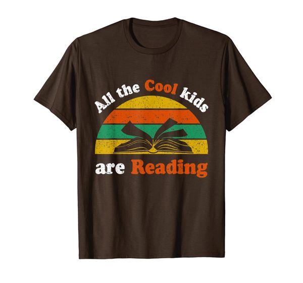 

all the cool kids are reading books vintage funny t-shirt, White;black