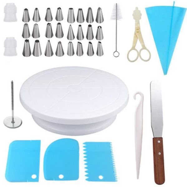 

baking & pastry tools cake decorating tool turntable bracket russian sleeve nozzle tube bag, sugar shovel spatula kitchen dessert supplies