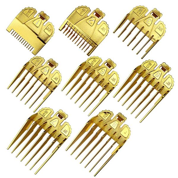 

hair brushes 8pcs limit comb guards professional trimmers clipper trimmer 1.5/3/4.5/6/10/13/19/25mm, Silver
