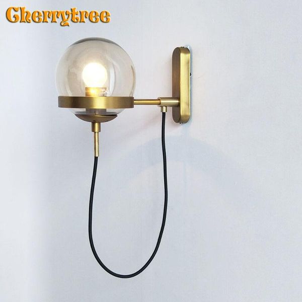 

modern glass wall lamp lights nordic bedroom bedside mirror living room indoor lighting home decor loft light fixtures e27